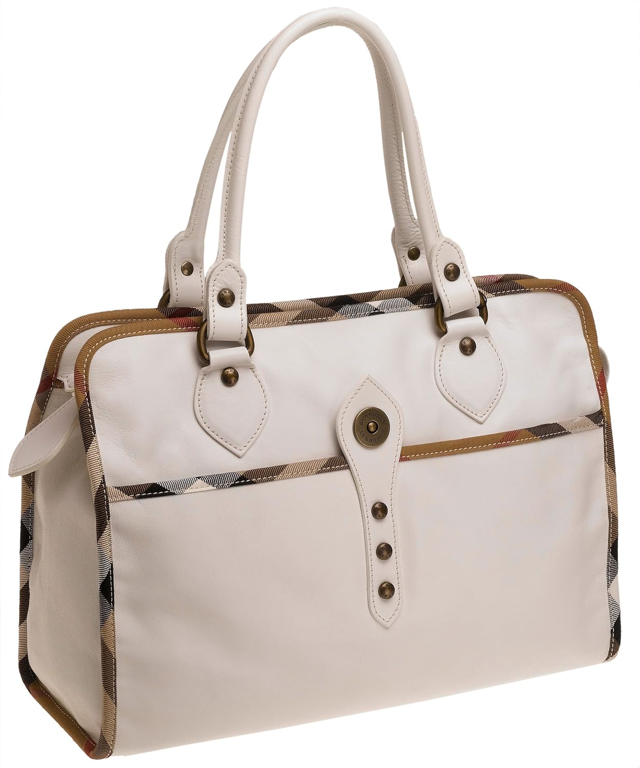 burberry 女式皮革手提包白色